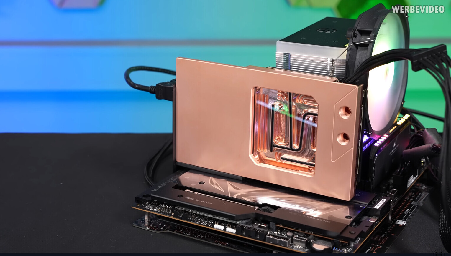 The Custom Water Block reduces temperatures of the NVIDIA GeForce RTX 5090 GPU by 30°C.